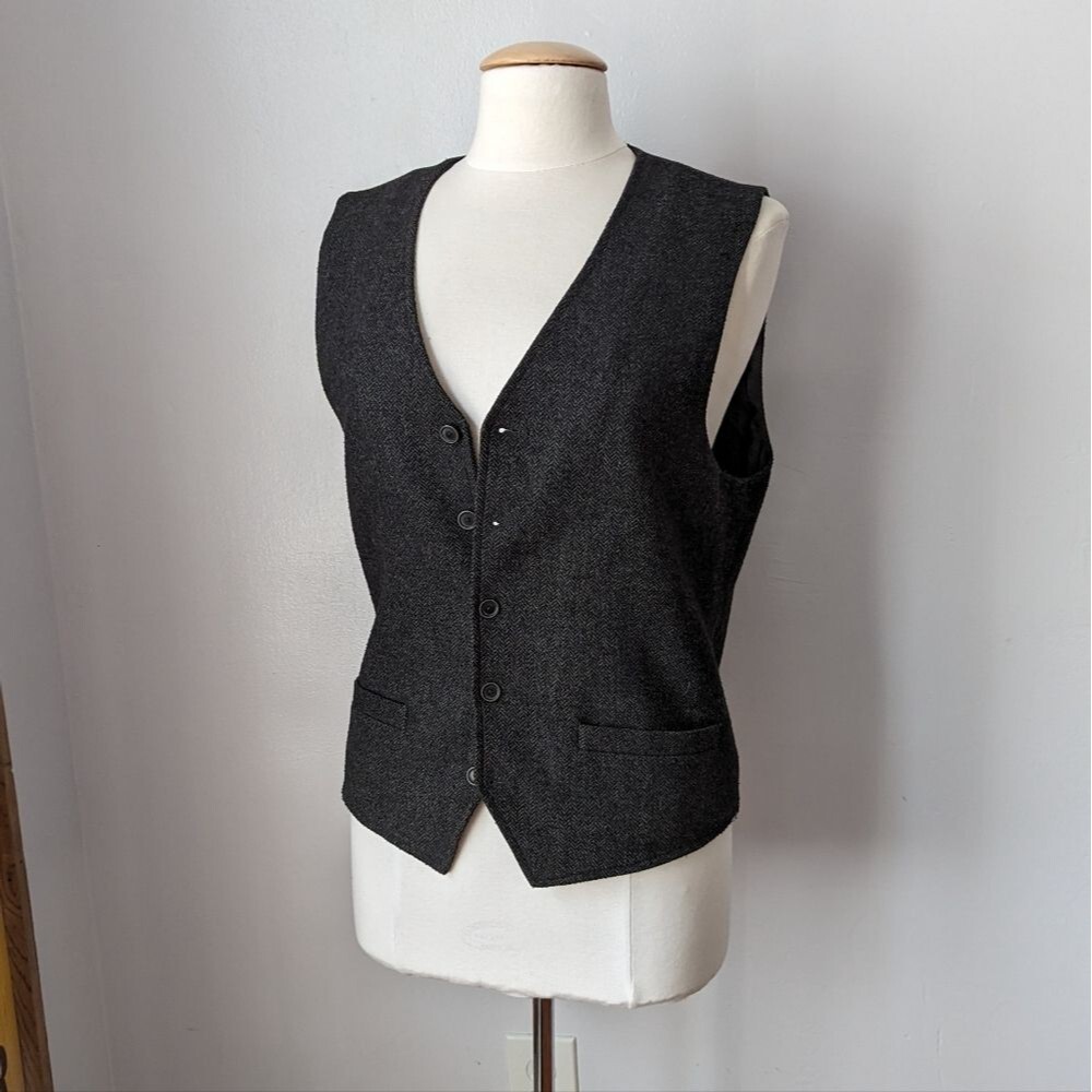 Charcoal Gray Waistcoat Vest Size S